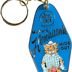 Hank's Honkitonk Hideout Keyring Blue