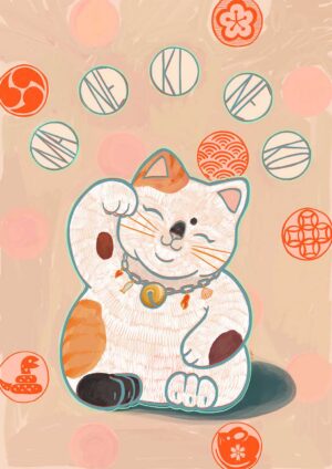 Maneki-Neko Giclée Art Print