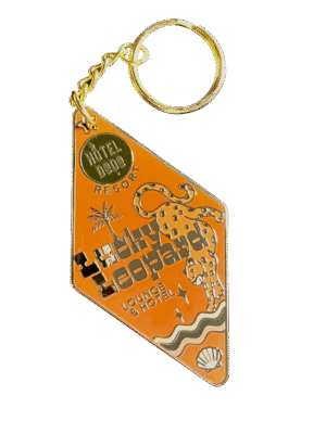 Lucky Leopard Lounge Motel Keyring Ginger