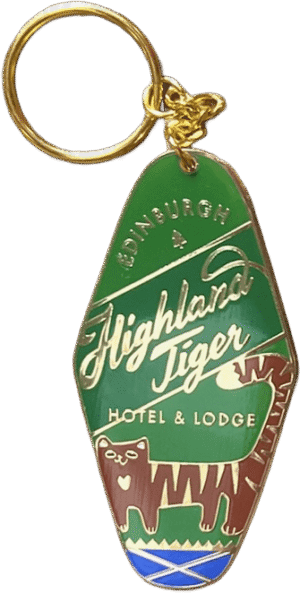 Highland Tiger Hotel Keyring Dark
