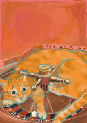 Casino Felino Matte Art Print
