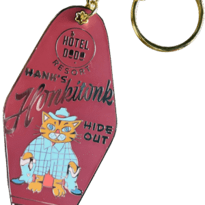 Hank's Honkitonk Hideout Keyring Maroon