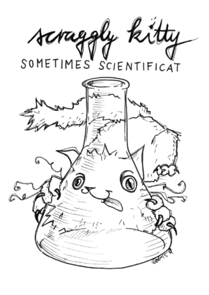 Scraggly Kitty Sometimes Scientificat Greeting Card