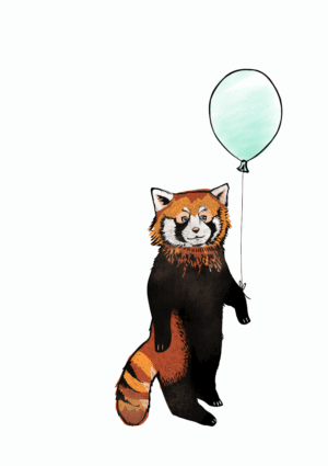 Balloon Panda Matte Art Print