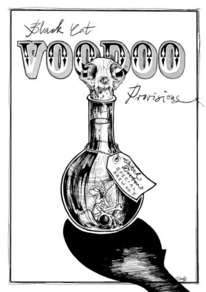 Black Cat Voodoo Provisions Matte Art Print