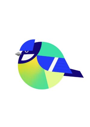 Bluetit Matte Art Print
