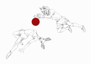 Bobcat vs Doe Matte Art Print