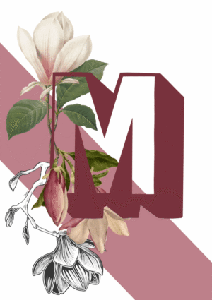Botanical Alphabet M Matte Art Print