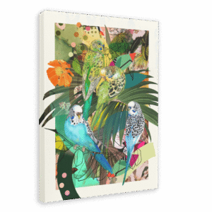 Blooming Budgerigars Canvas Print