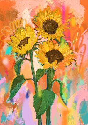 Chromatose Botanica - Sunflowers Giclée Art Print