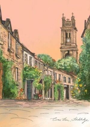 Circus Lane Edinburgh Matte Art Print
