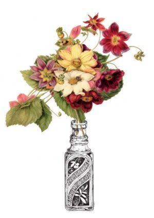 Flower Essence Collage Matte Art Print