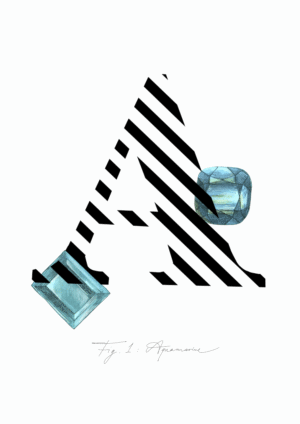 Gemstone Alphabet A Matte Art Print