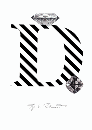 Gemstone Alphabet D Matte Art Print