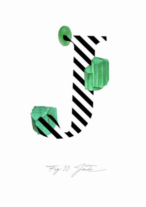 Gemstone Alphabet J Matte Art Print