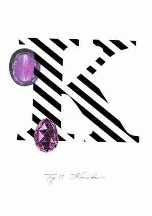 Gemstone Alphabet K Matte Art Print