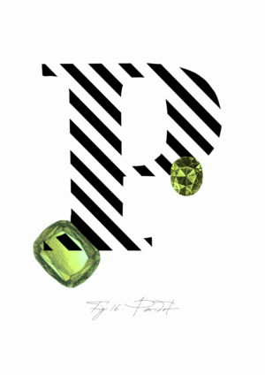 Gemstone Alphabet P Matte Art Print