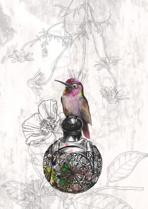 Les Parfums Colibri Rose Matte Art Print