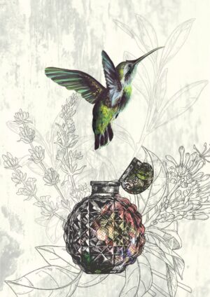 Les Parfums Colibri Vert Matte Art Print
