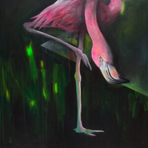 Neon Flamingo Giclée Art Print