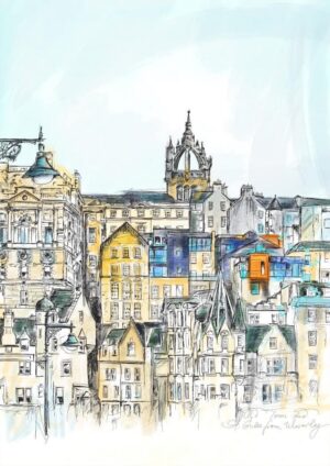Old Town & St Giles Matte Art Print