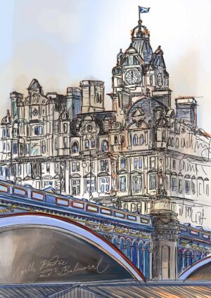 North Bridge & The Balmoral Edinburgh Matte Art Print