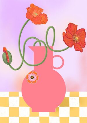 Poppies In Pink Matte Art Print