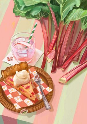 Rhubarb Tart With Heart Giclée Art Print