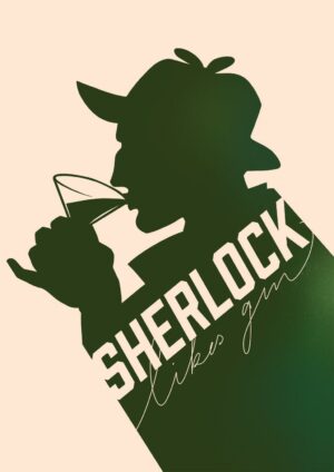 Sherlock Likes Gin Botanical Pink Matte Art Print