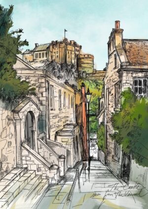 The Castle Viewed From The Vennel Matte Art Print