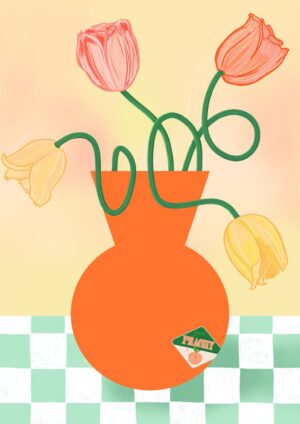 Tulips In Orange Matte Art Print