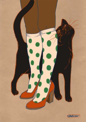 Encounters of the Purred Kind I Matte Art Print